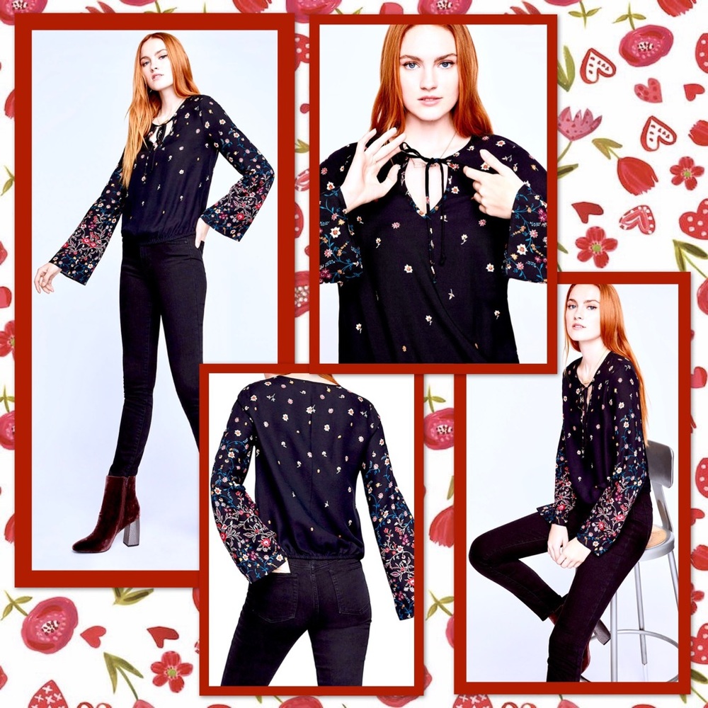 BCBGeneration Nighttime Stardust Top in Black